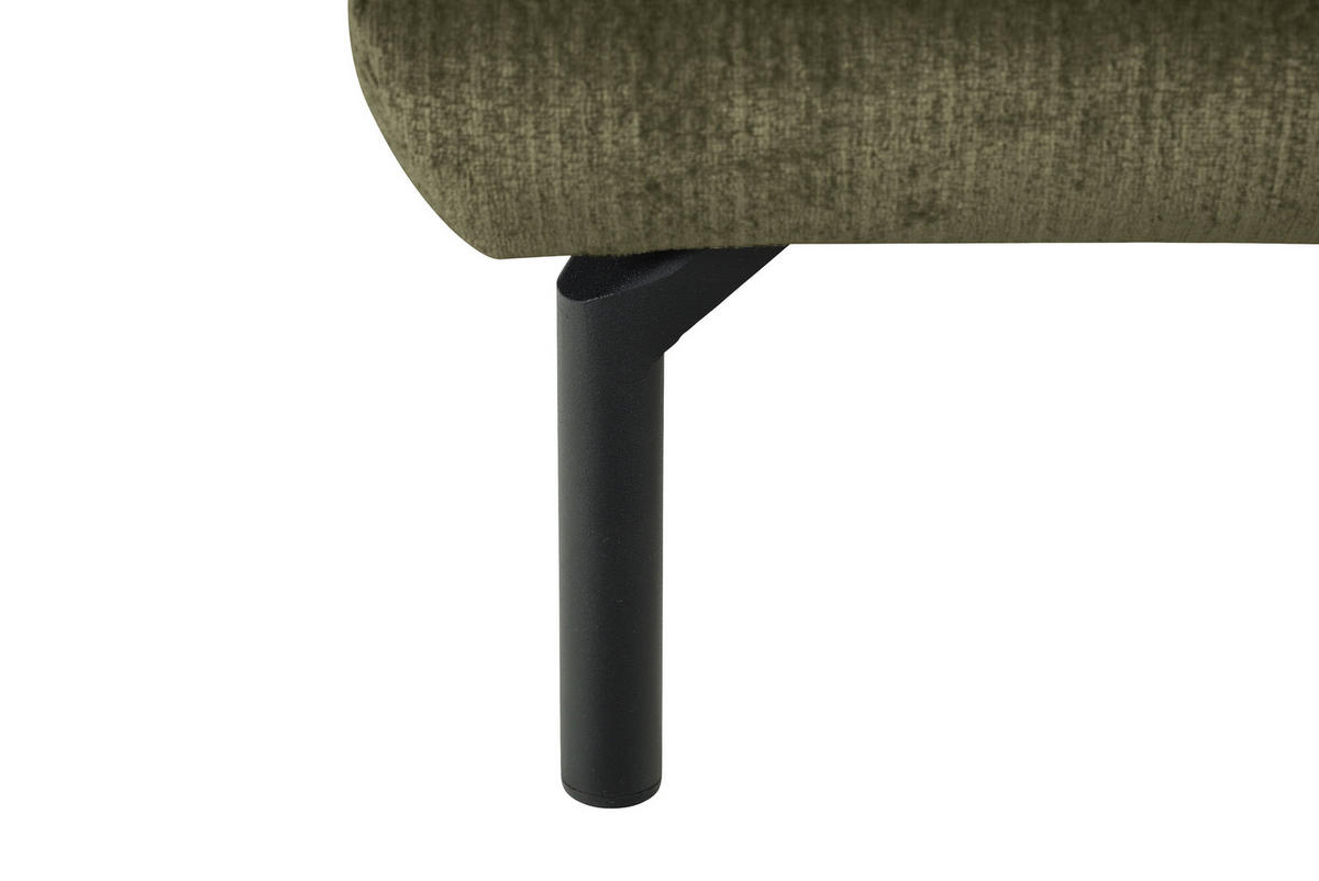 ECKSOFA Grün Chenille Kopfteilverstellung, Sitztiefenverstellung  - Schwarz/Grün, Design, Textil/Metall (307/243cm) - Xora