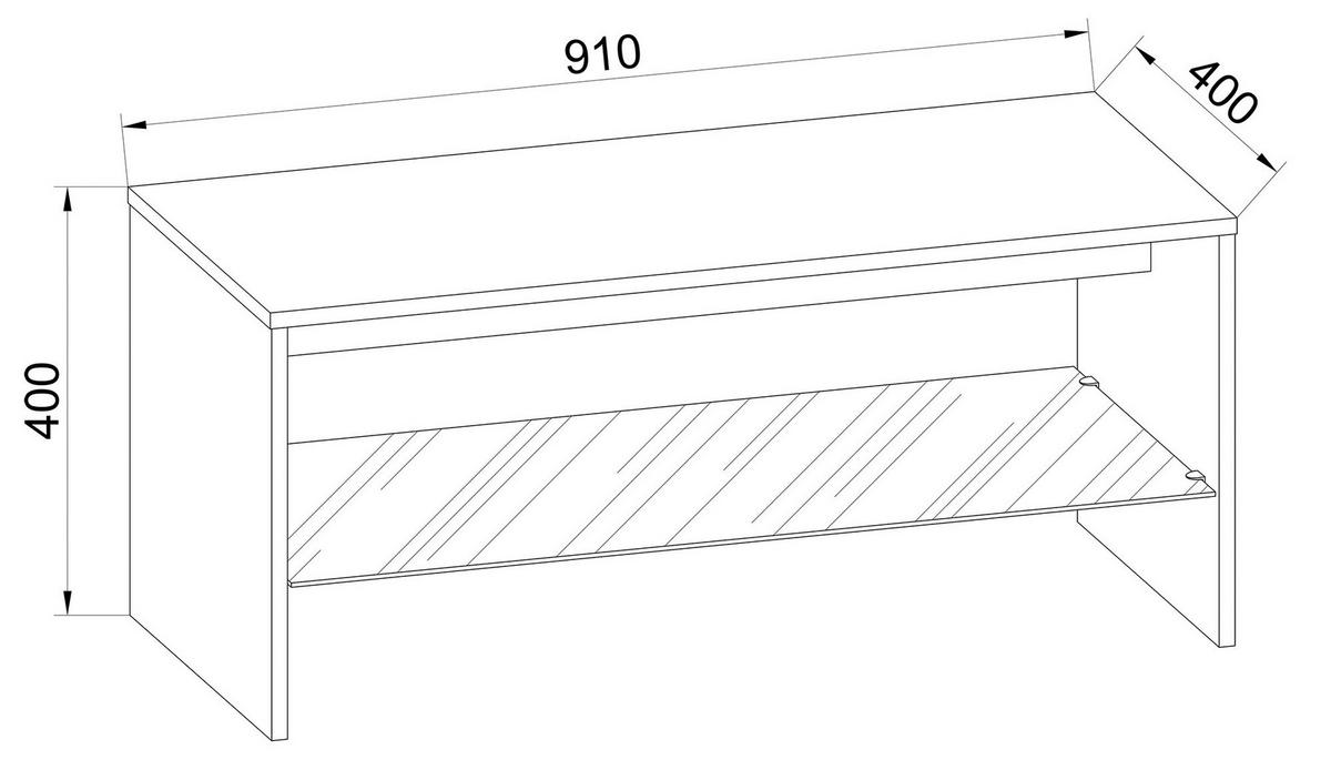 COUCHTISCH in Holzwerkstoff 90/40/40 cm  - Weiss, Modern, Holzwerkstoff (90/40/40cm) - MID.YOU