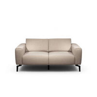 2-SITZER-SOFA in Chenille Sandfarben  - Sandfarben/Schwarz, Design, Textil/Metall (180/86/86-94cm) - SENSOO