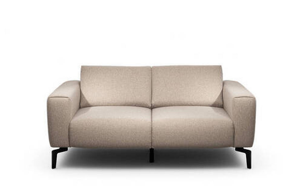 2-SITZER-SOFA in Chenille Sandfarben  - Sandfarben/Schwarz, Design, Textil/Metall (180/86/86-94cm) - SENSOO