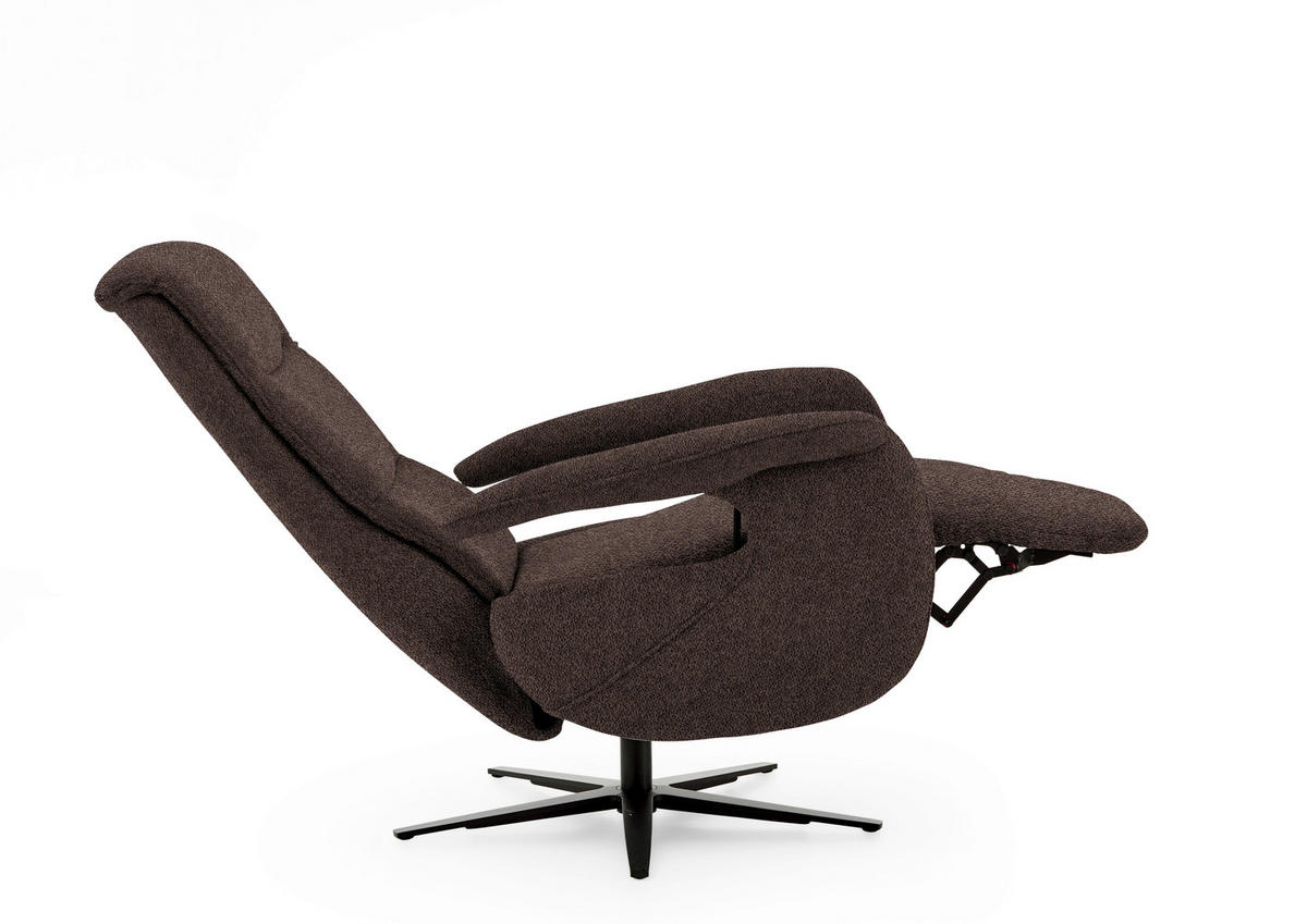 RELAXSESSEL in Textil Braun  - Schwarz/Braun, Design, Textil/Metall (71/112/83cm) - Beldomo Style