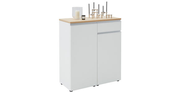KOMMODE 90/102/41 cm in Weiß, Eichefarben - Eichefarben/Silberfarben, Design, Holz/Holzwerkstoff (90/102/41cm) - Dieter Knoll