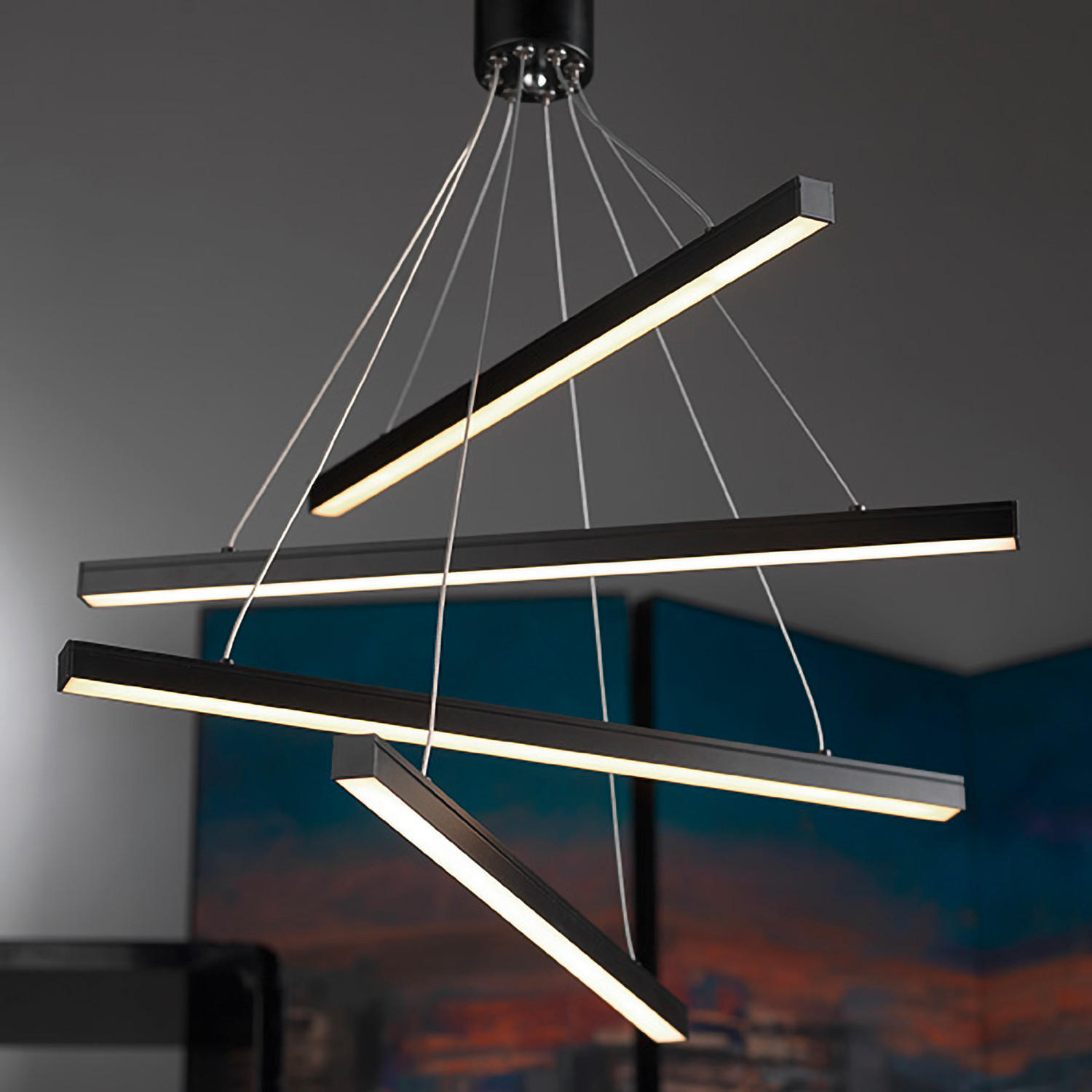 LED-HÄNGELEUCHTE 50/95 cm   - Schwarz, Design, Metall (50/95cm)