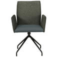 ARMLEHNSTUHL  , Typenauswahl, Sitzfläche 360° drehbar  , Webstoff, Mikrofaser  ,  - Schwarz/Grau, Design, Textil/Metall (60/91/60cm) - Moderano