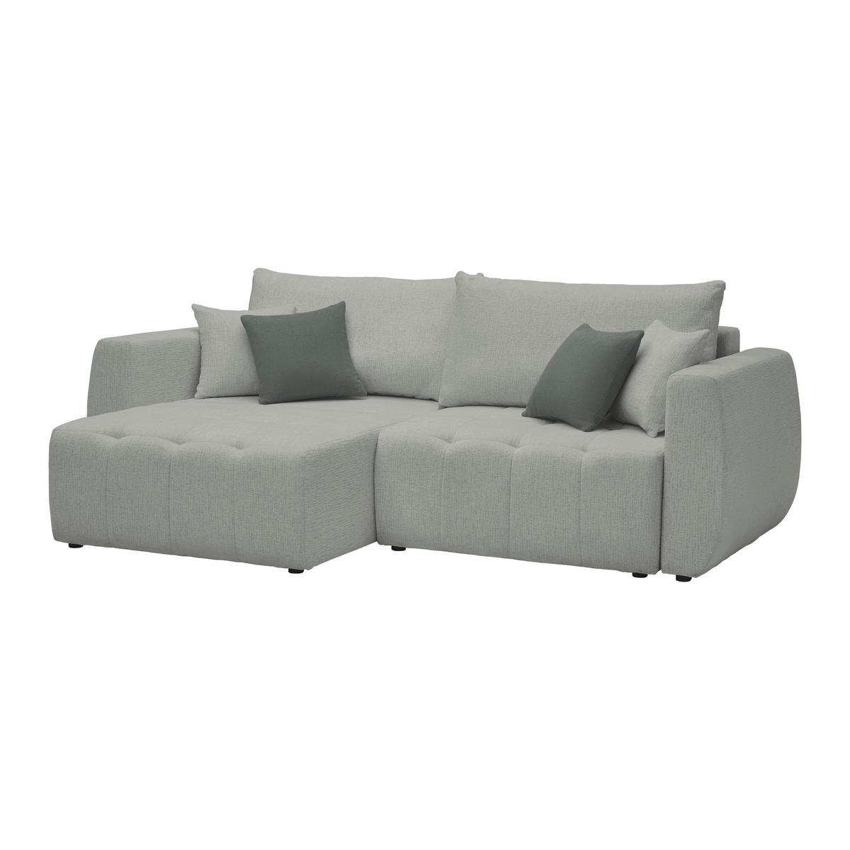 SCHLAFSOFA in Chenille, Jacquard Hellgrau  - Hellgrau/Schwarz, Kunststoff/Textil (245/74-90/104cm) - MID.YOU