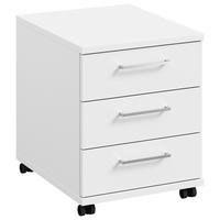 ROLLCONTAINER Weiß  - Edelstahlfarben/Weiß, Design, Holzwerkstoff/Metall (42,6/54,3/60cm) - Cantus