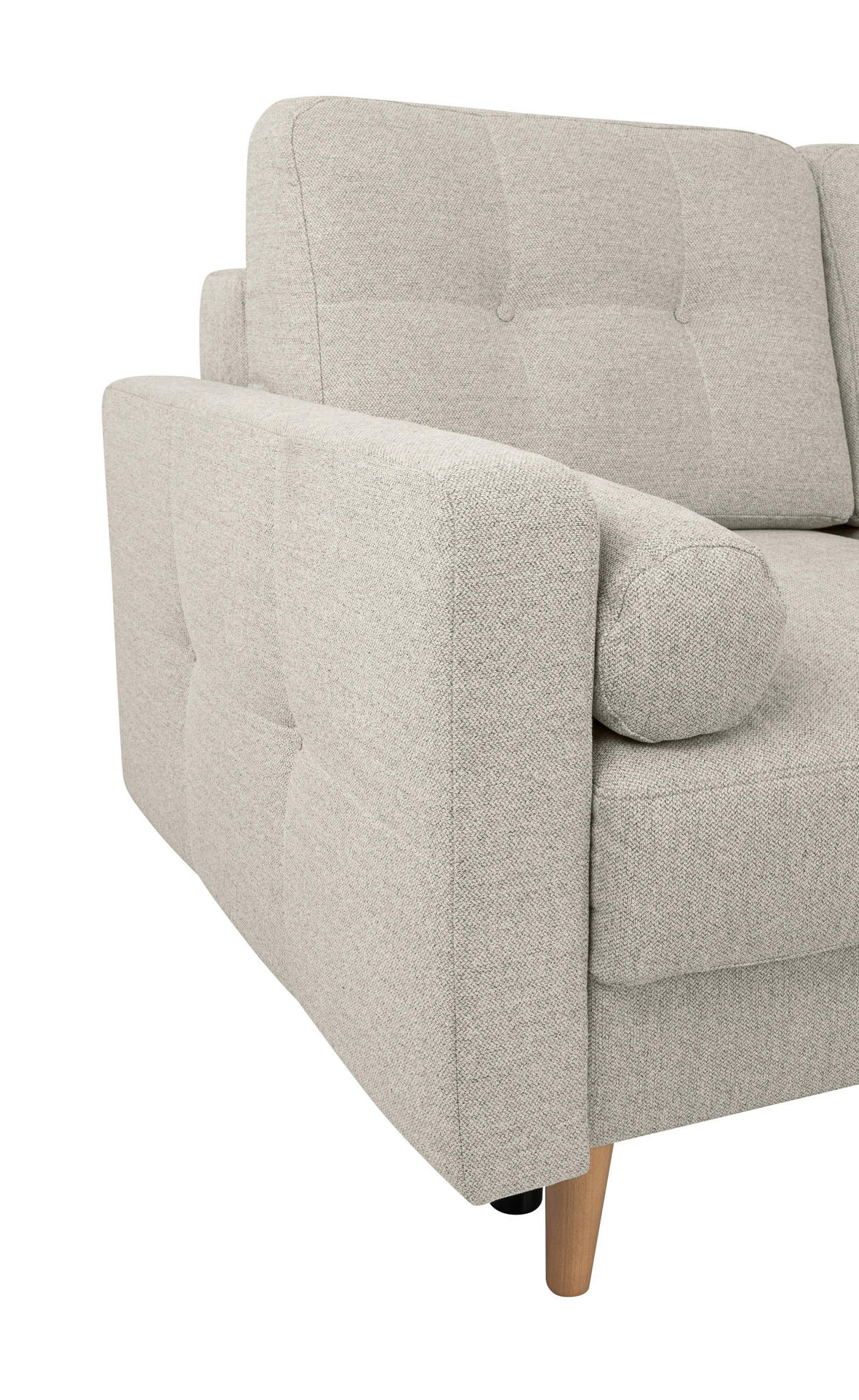 ECKSOFA in Hellgrau  - Buchefarben/Hellgrau, Design, Holz/Textil (242/242cm) - MID.YOU