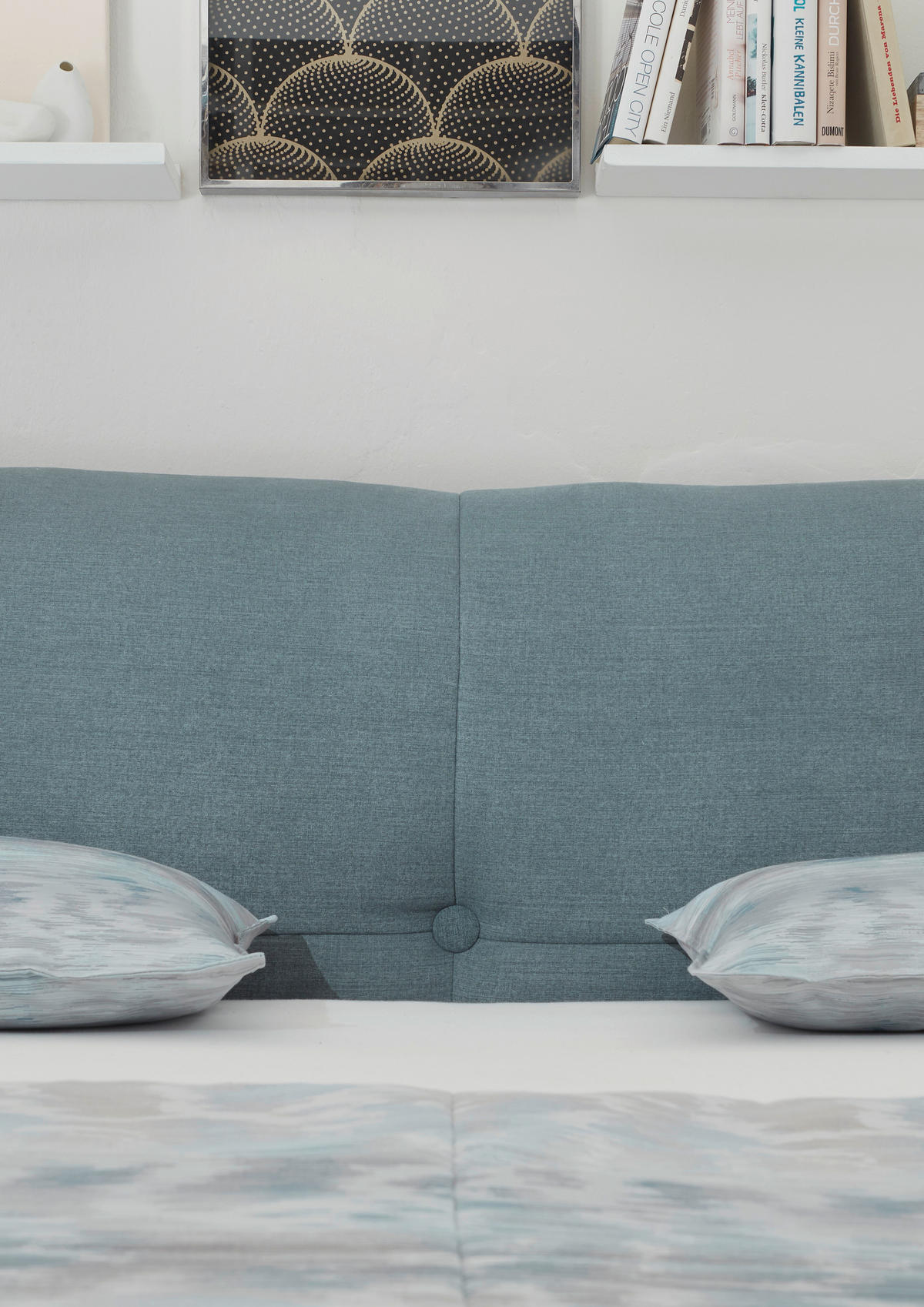 BOXSPRINGBETT 180/200 cm  in Petrol  - Petrol/Alufarben, Design, Textil/Metall (180/200cm) - RUF Betten