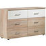 KOMMODE 130/82/42 cm - Eichefarben/Silberfarben, Design, Holzwerkstoff/Kunststoff (130/82/42cm) - Carryhome KOMMODE 130/82/42 cm - Eichefarben/Silberfarben, Design, Holzwerkstoff/Kunststoff (130/82/42cm) - Carryhome