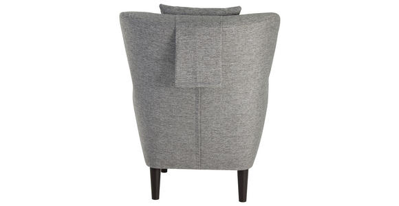 OHRENSESSEL Flachgewebe Grau - Schwarz/Grau, Design, Holz/Textil (81/106/90cm) - Carryhome