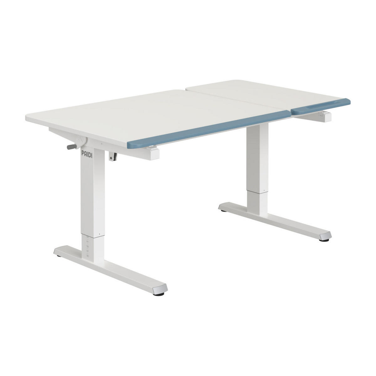 IFJÚSÁGI ÍRÓASZTAL  - világoskék/fehér, Basics, faalapú anyag/fém (130/75/53-79cm) - Paidi