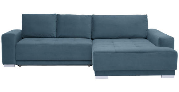 WOHNLANDSCHAFT in Textil Blau - Blau/Silberfarben, Design, Holz/Textil (293/195cm) - Cantus