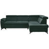 Ecksofa inkl. Funktionen in Chenille Petrol, Dunkelgrün  - Dunkelgrün/Petrol, Design, Textil/Metall (260/203cm) - Stylife