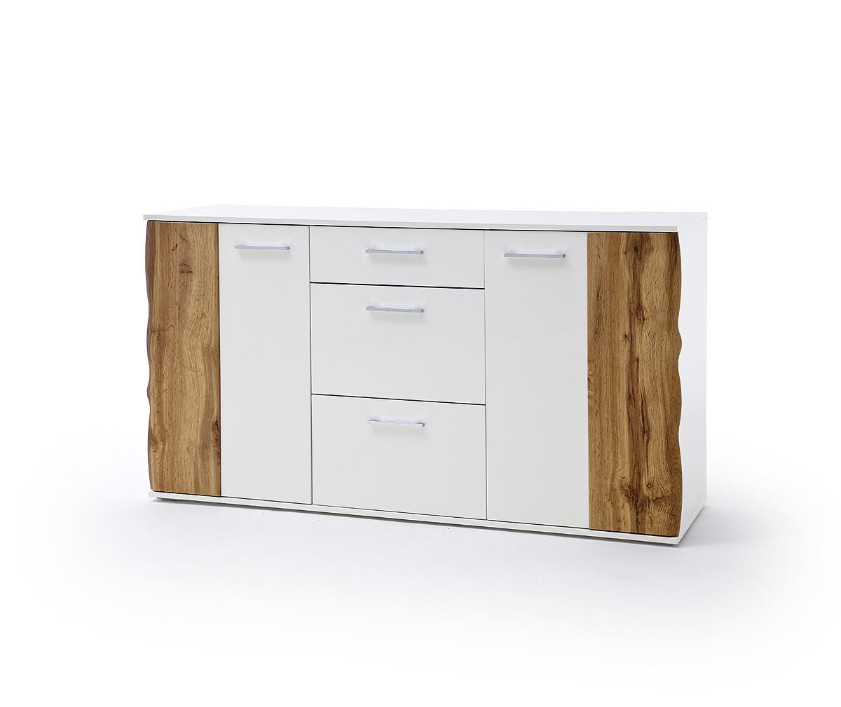KOMMODE  in 154/86/44 cm  - Chromfarben/Eichefarben, Design, Holzwerkstoff/Kunststoff (154/86/44cm)
