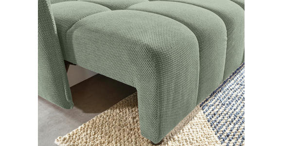 SCHLAFSOFA Plüsch Salbeigrün  inkl. Zierkissen, Rückenkissen, Bettkasten, Schlaffunktion, Rücken echt, Liegefläche im Originalstoff  - Salbeigrün/Schwarz, KONVENTIONELL, Kunststoff/Textil (200/73/105cm) - Carryhome