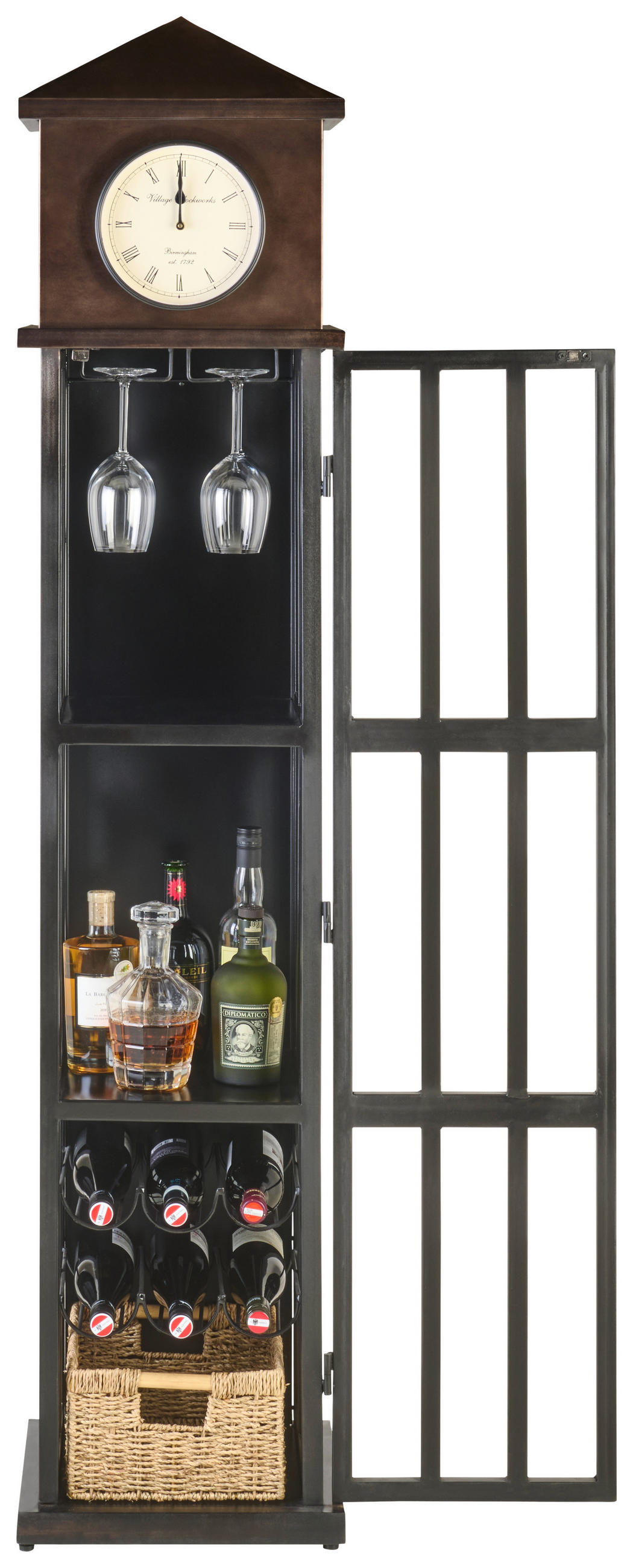 BARSCHRANK in Braun  - Braun, Trend, Metall (39/185/36cm) - Ambia Home