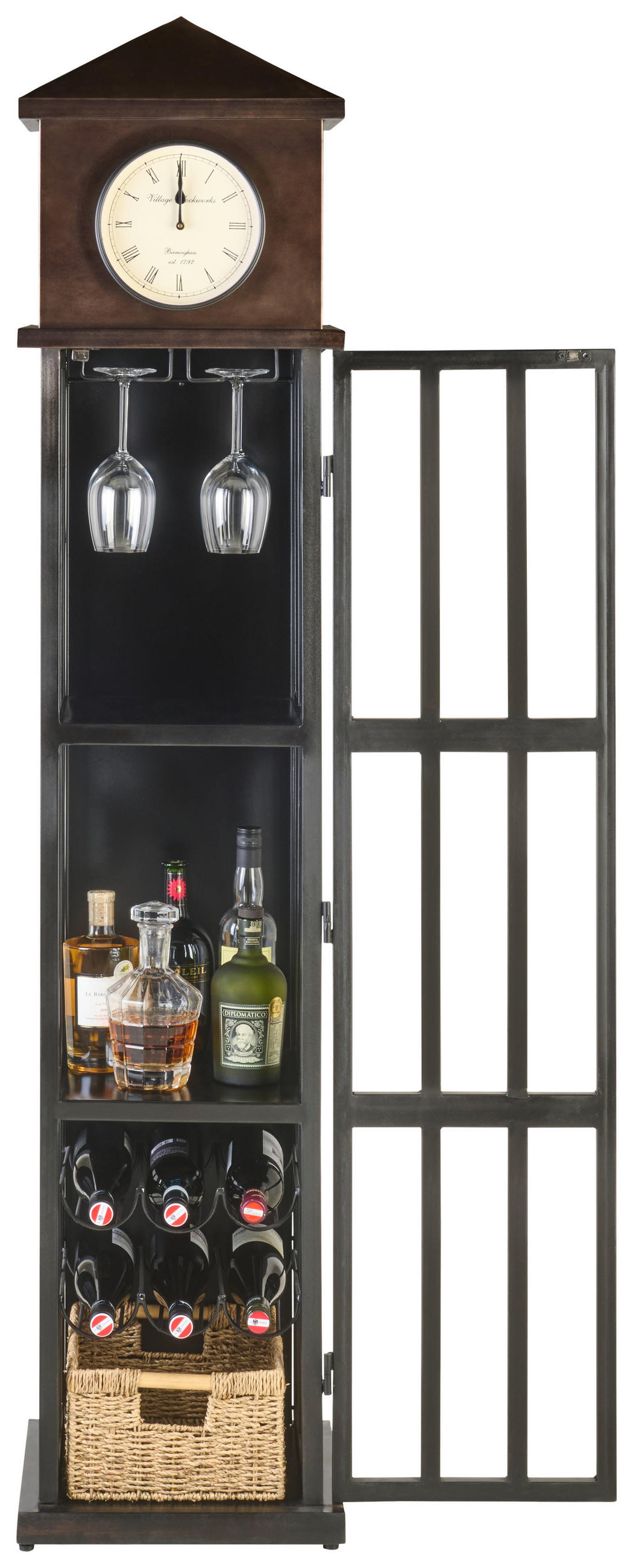 BARSCHRANK in Braun  - Braun, Trend, Metall (39/185/36cm) - Ambia Home
