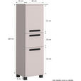 MIDISCHRANK 40/130/35 cm  - Kaschmir/Schwarz, KONVENTIONELL, Holzwerkstoff/Kunststoff (40/130/35cm) - Xora