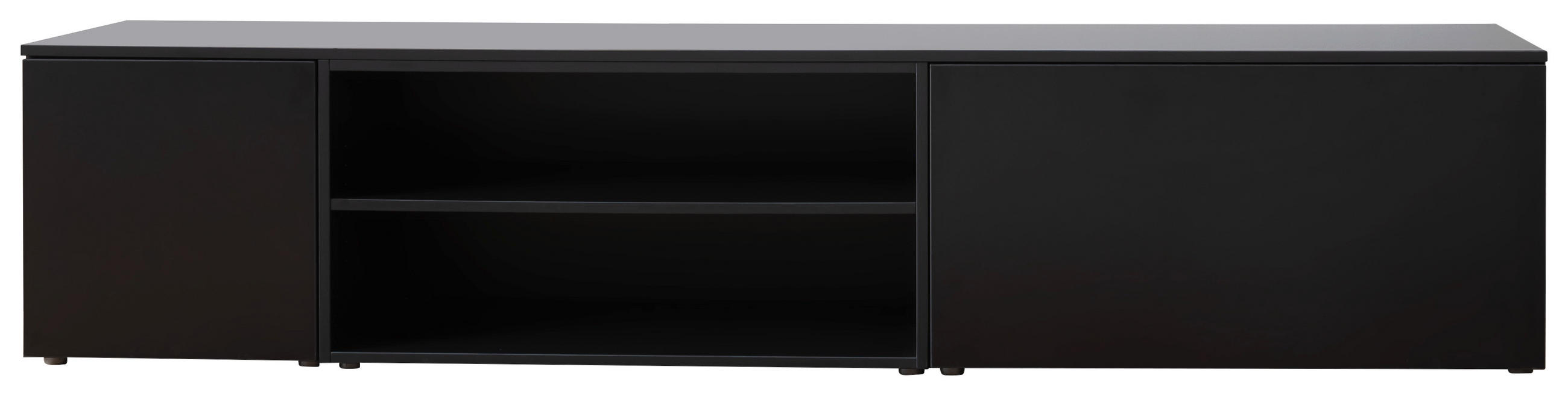 LOWBOARD  in 250/50/45 cm  - Anthrazit/Schwarz, Design, Holzwerkstoff/Kunststoff (250/50/45cm) - Moderano