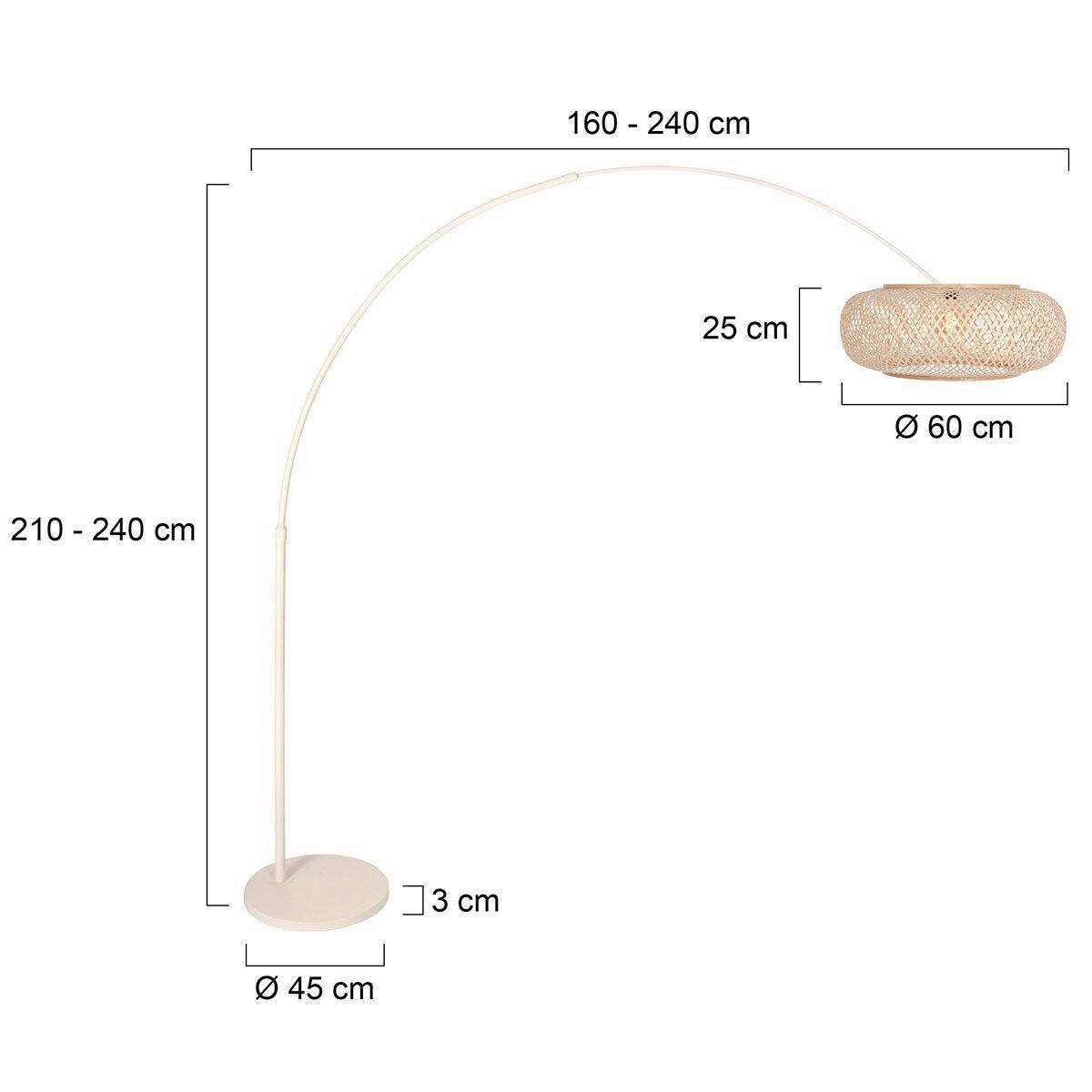 STEHLEUCHTE SPARKELD LIGHT 50/240/230 cm Modern  - Beige/Creme, Trend, Naturmaterialien/Metall (50/240/230cm)
