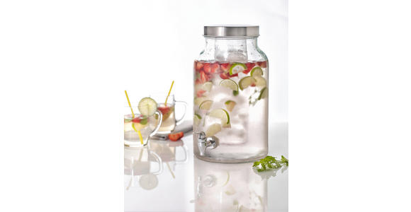 GETRÄNKESPENDER 5,6 L   - Edelstahlfarben/Transparent, Basics, Glas/Kunststoff (5,6l) - Novel