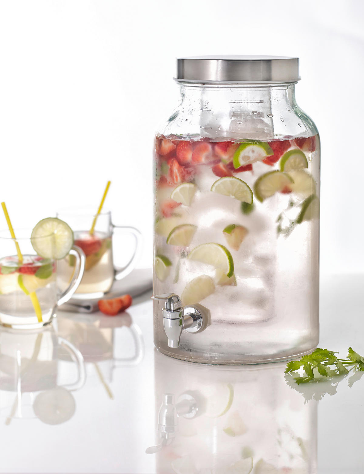 TOČILNIK ZA PIJAČO, 5,6L - barve nerjavečega jekla/prosojno, Basics, kovina/umetna masa (5,6l) - Novel