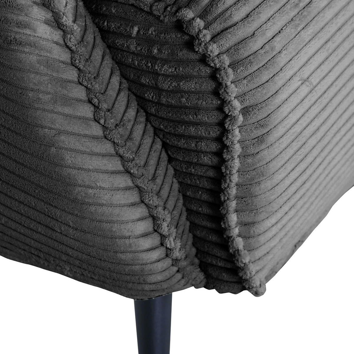 OHRENSESSEL Tiffany Cord Dunkelgrau  - Dunkelgrau/Schwarz, Design, Textil/Metall (83/89/106cm) - Landscape