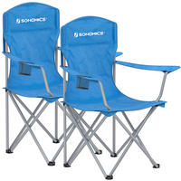 CAMPINGSESSEL-SET in  - Blau/Silberfarben, Basics, Textil/Metall (86/97/54cm) - Modante