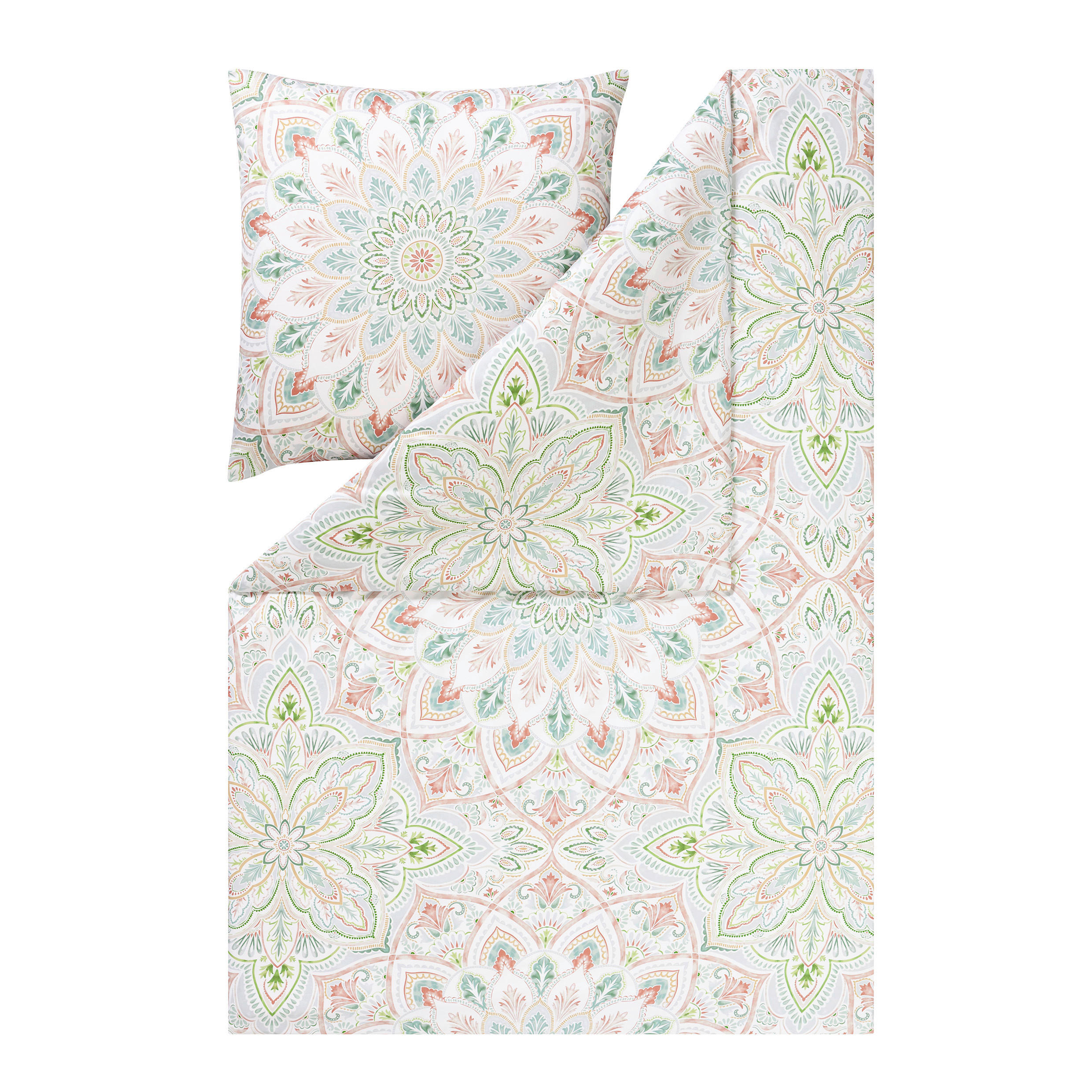 BETTWÄSCHE NatürlichEstella Makosatin 135/200 cm  - Grün, Design, Textil (135/200cm) - Estella