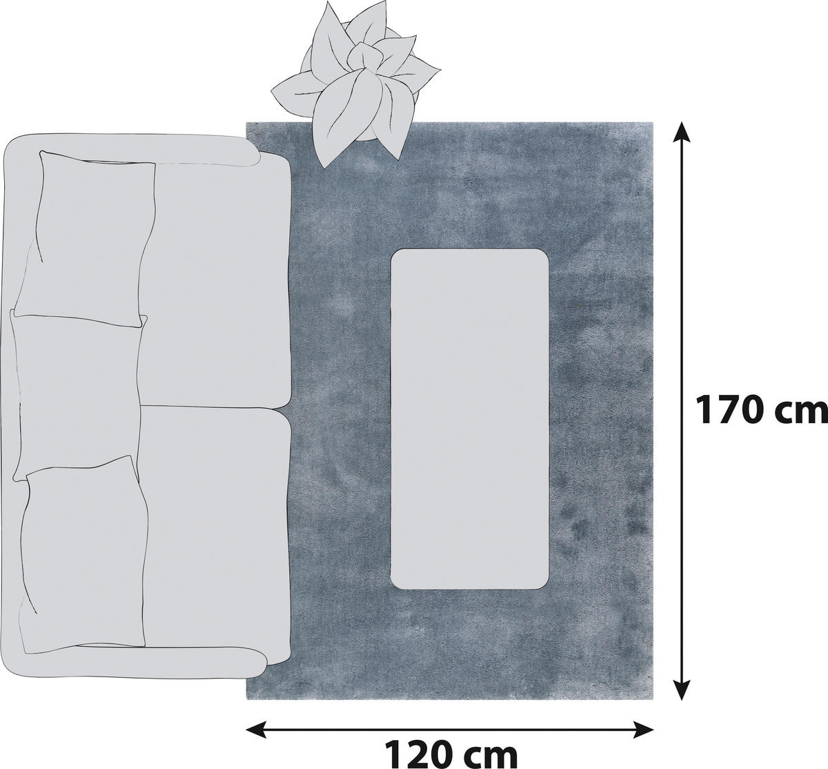 HOCHFLORTEPPICH 120/170 cm Relaxx Blau, Grau  - Blau/Grau, Basics, Textil (120/170cm) - Esprit