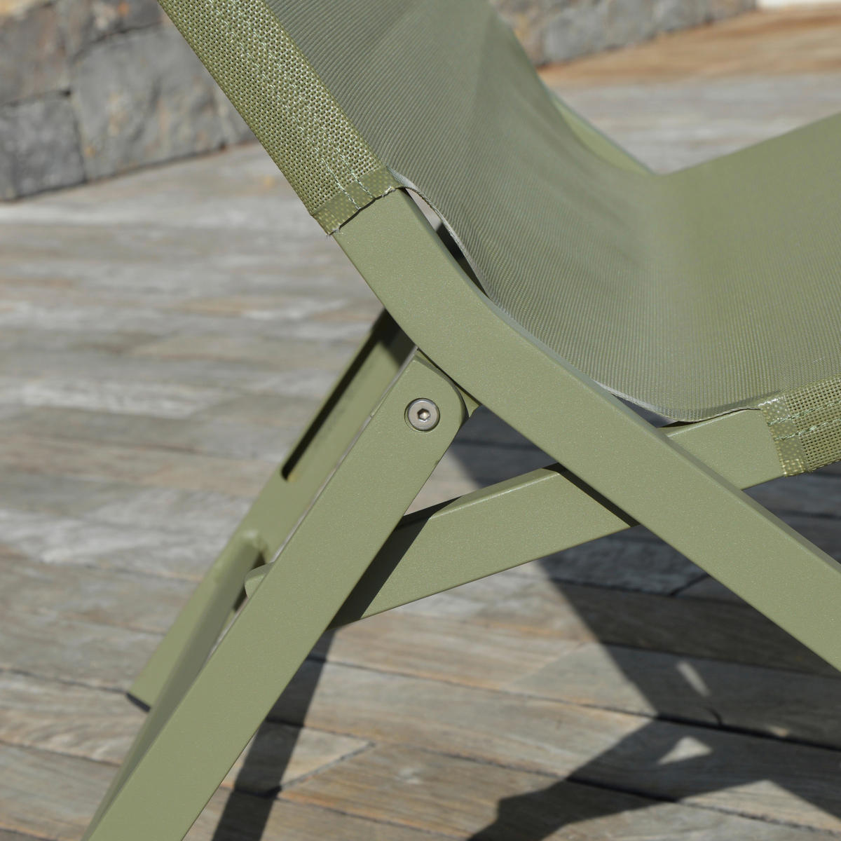 KLAPPSESSEL Netzbespannung Grün  - Grün, Design, Textil/Metall (80/70/88cm) - Ambia Garden