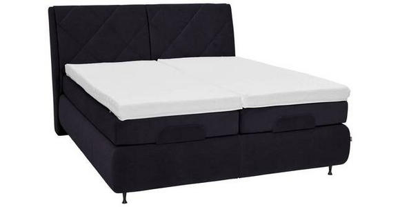 BOXSPRINGBETT 180/200 cm in Dunkelgrau - Dunkelgrau/Schwarz, KONVENTIONELL, Textil/Metall (180/200cm) - Dieter Knoll