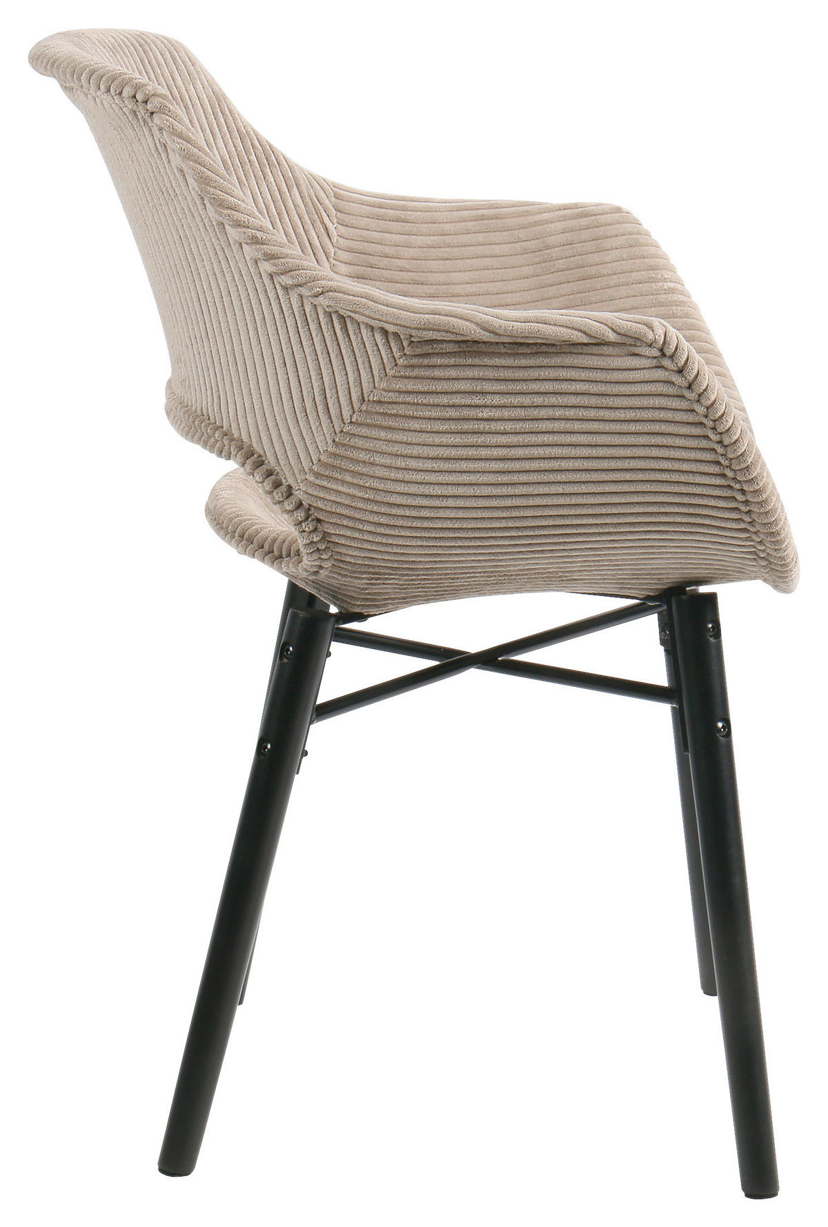 ARMLEHNSTUHL  in Cord matt  - Schwarz/Braun, MODERN, Holz/Kunststoff (58/81/61cm) - MID.YOU
