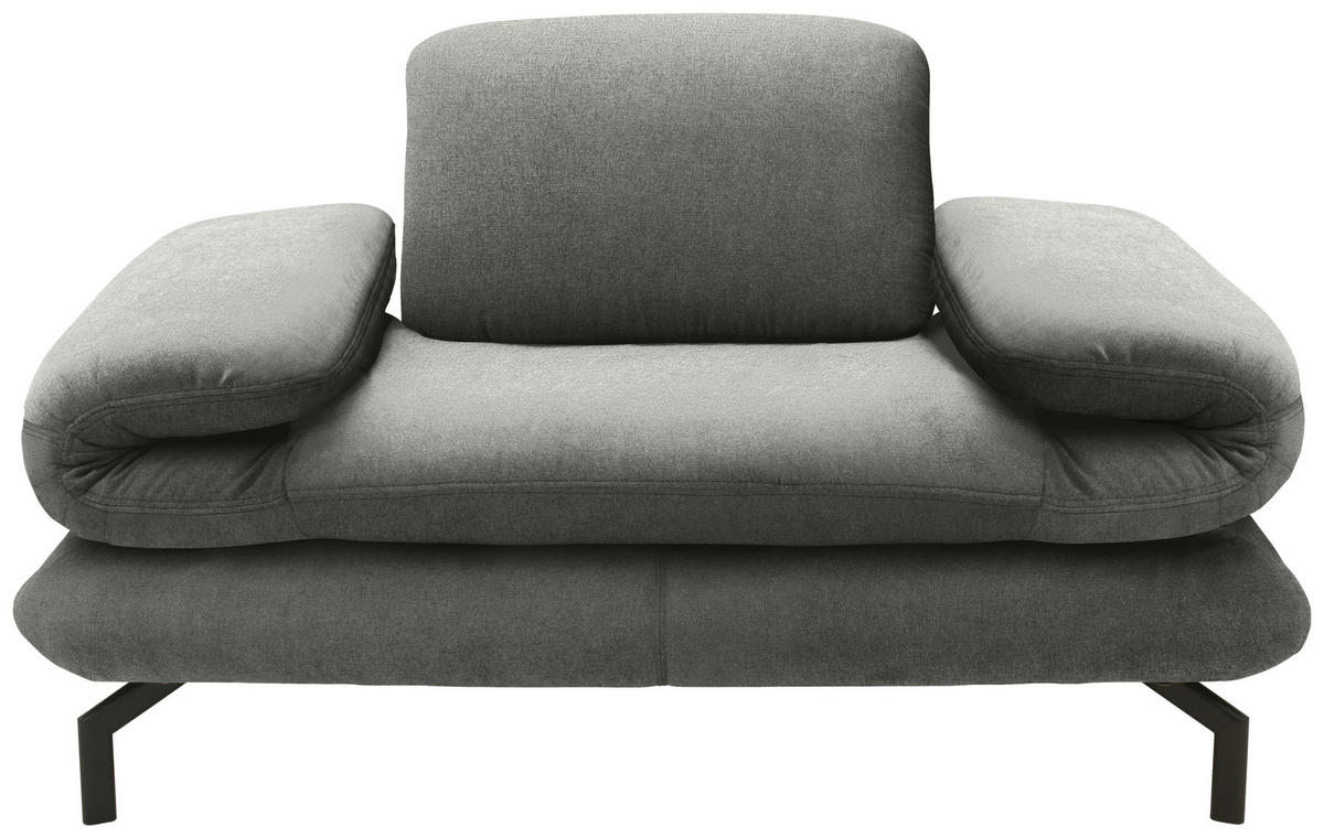 SESSEL mit Funktion in Webstoff Grau  - Schwarz/Grau, Design, Textil/Metall (139 (197)/83 (110)/98cm) - LOOKS by W.Joop