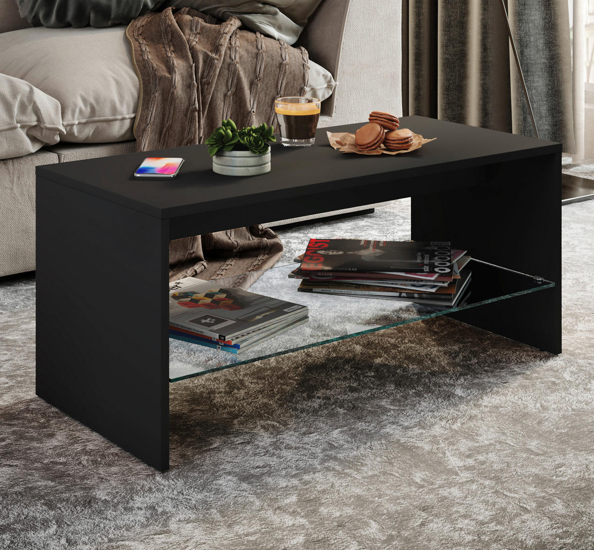 COUCHTISCH in Holzwerkstoff 90/40/40 cm  - Schwarz, Modern, Holzwerkstoff (90/40/40cm) - MID.YOU
