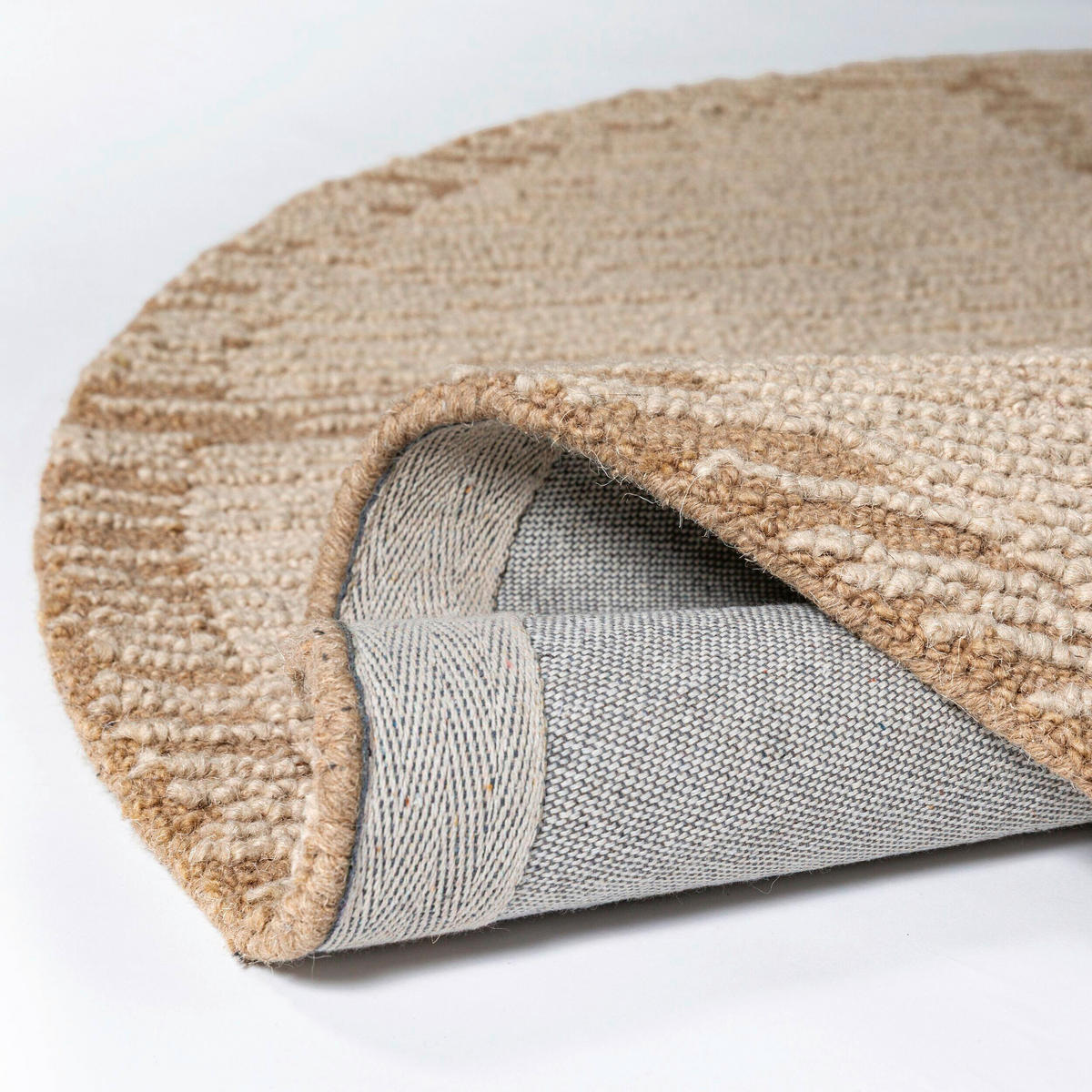 WOLLTEPPICH 160/160 cm Harris Beige rund  - Beige, Basics, Textil (160/160cm) - Flair Rugs