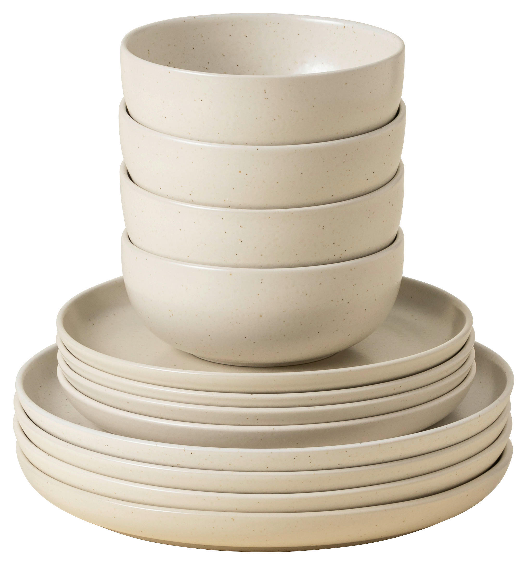 KOMBISERVICE Creme PACIFICA 12-teilig 4 Personen  - Creme, Basics, Keramik - Costa Nova