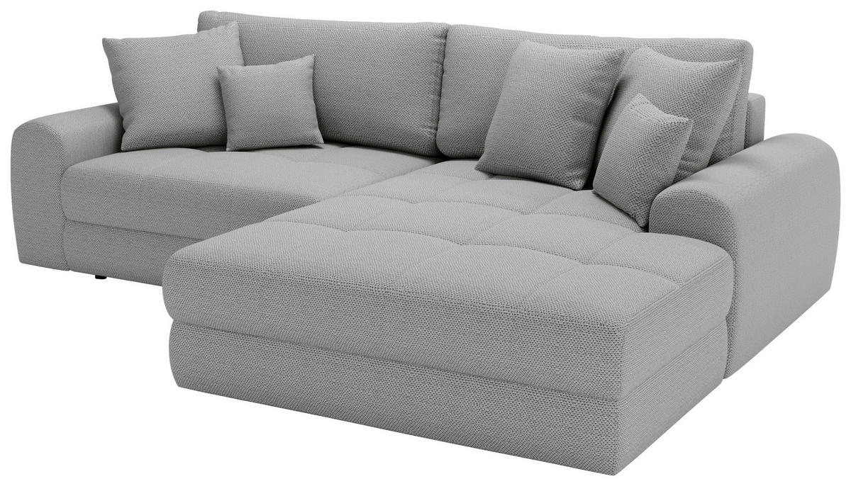 ECKSOFA LORSON Grau Struktur  - Schwarz/Grau, Design, Kunststoff/Textil (290/208cm) - Livetastic