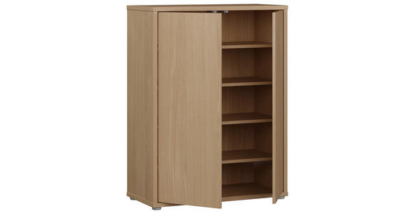 SCHUHSCHRANK 74,5/99,1/34,9 cm  - Eichefarben/Grau, MODERN, Holzwerkstoff/Kunststoff (74,5/99,1/34,9cm) - Carryhome