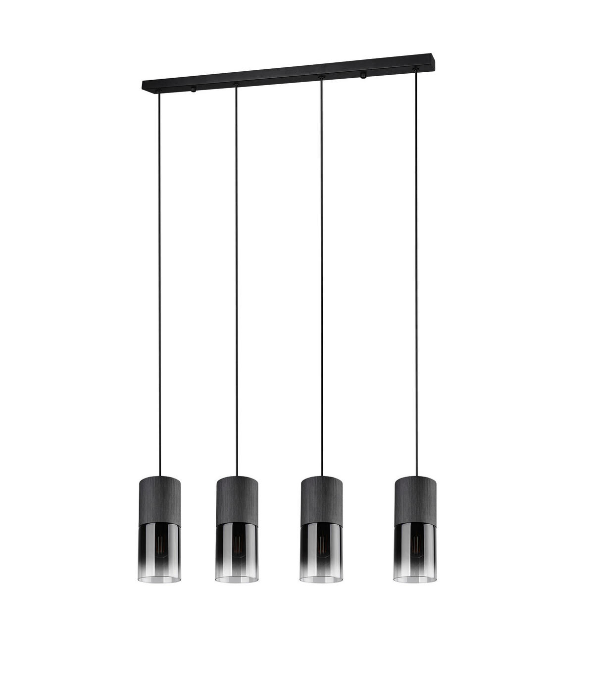 HÄNGELEUCHTE 80,5/10/23-150 cm    - Schwarz, Design, Glas/Metall (80,5/10/23-150cm)