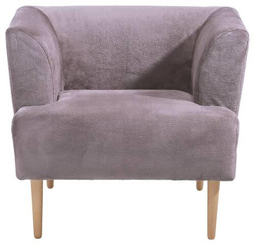 SESSEL in Plüsch Grau  - Buchefarben/Grau, Design, Holz/Textil (85/71/80cm) - MID.YOU