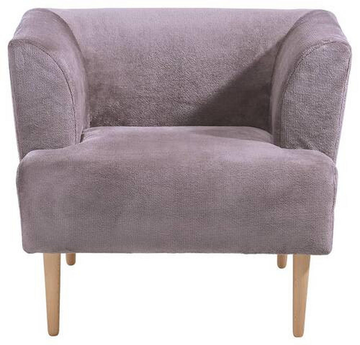 SESSEL in Plüsch Grau  - Buchefarben/Grau, Design, Holz/Textil (85/71/80cm) - MID.YOU