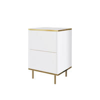 NATTDUKSBORD i vit, guldfärgad  - vit/svart, Design, metall/trämaterial (40/60/35cm) - Livetastic