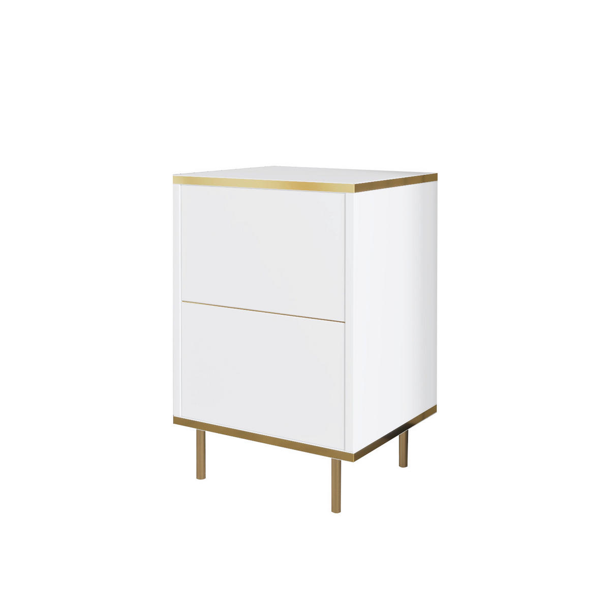 NATTDUKSBORD i vit, guldfärgad  - vit/svart, Design, metall/trämaterial (40/60/35cm) - Livetastic