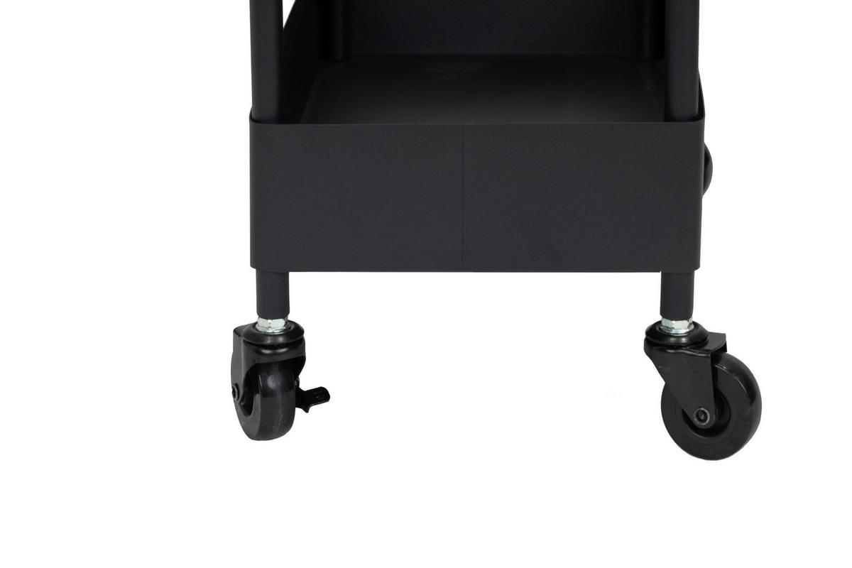 SERVIERWAGEN Schwarz  - Schwarz, MODERN, Kunststoff/Metall (40/64/22cm) - PBJ