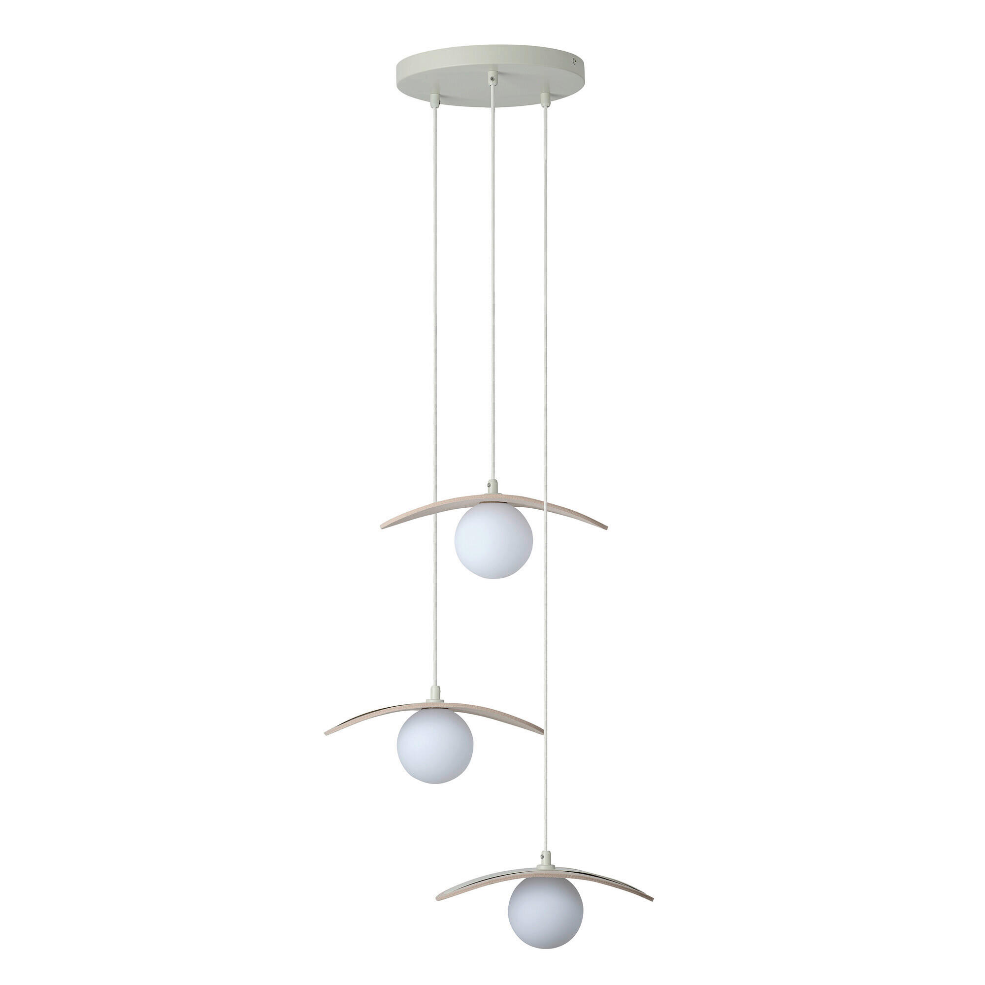 HÄNGELEUCHTE 34,5/33,7/150 cm  - Beige, Design, Glas/Textil (34,5/33,7/150cm) - Osram