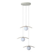 HÄNGELEUCHTE 34,5/33,7/150 cm  - Beige, Design, Glas/Textil (34,5/33,7/150cm) - Osram