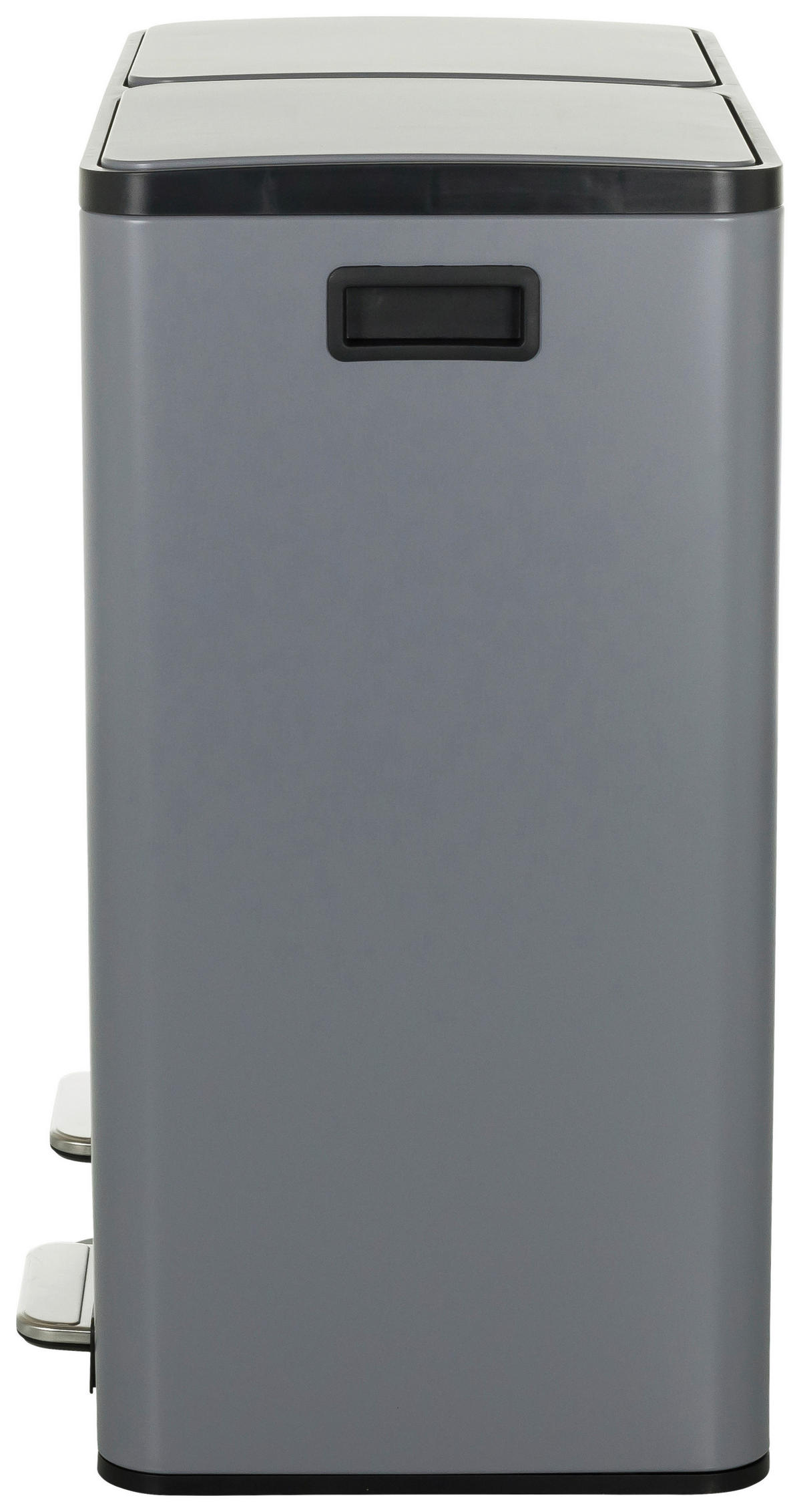 ABFALLSAMMLER 2x30 L  - Schwarz/Grau, MODERN, Kunststoff/Metall (58,5/62/32cm) - MID.YOU