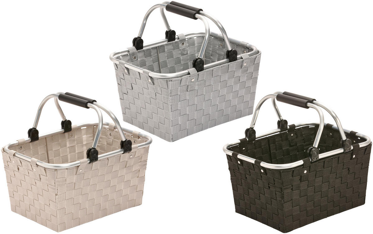 EINKAUFSKORB 40/30/20 cm  - Beige/Hellgrau, Basics, Textil (40/30/20cm)