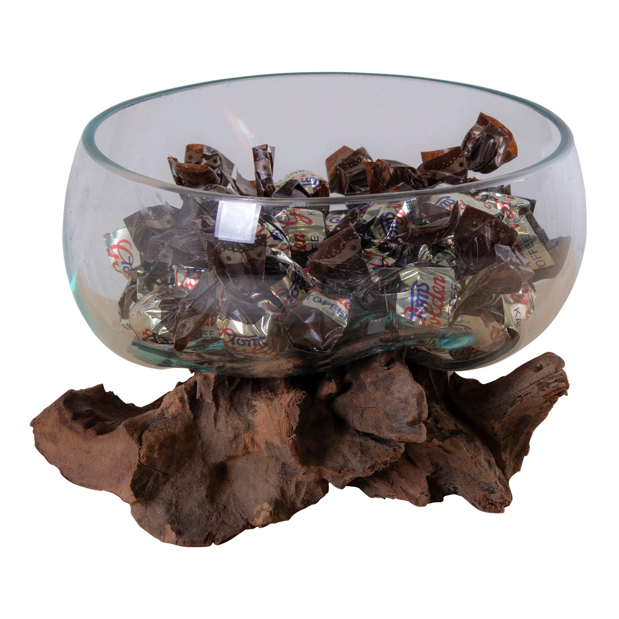 XXXLutz Vase Transparent, Teak 15x15x15 cm